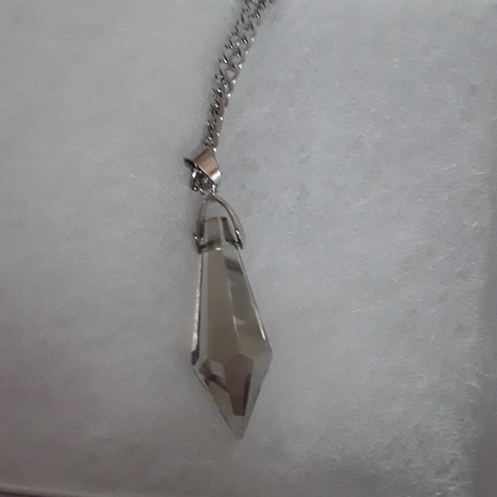 smokey crystal necklace